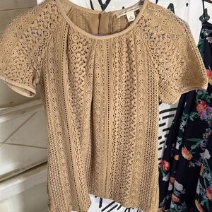 Banana Republic Beige Lace Blouse